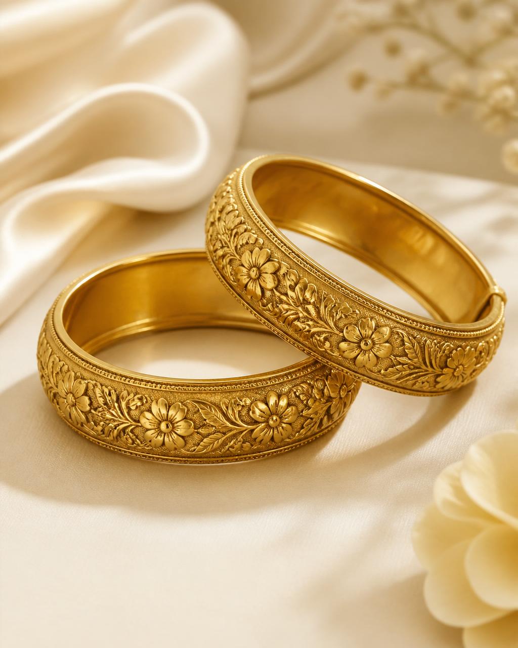 Antique Floral Bangles — Jummaka Jewellery